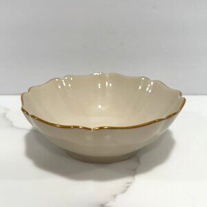 VTG Lenox "Special" Scalloped Edge Candy Nut Trinket Dish Cream Gold Trim 6"